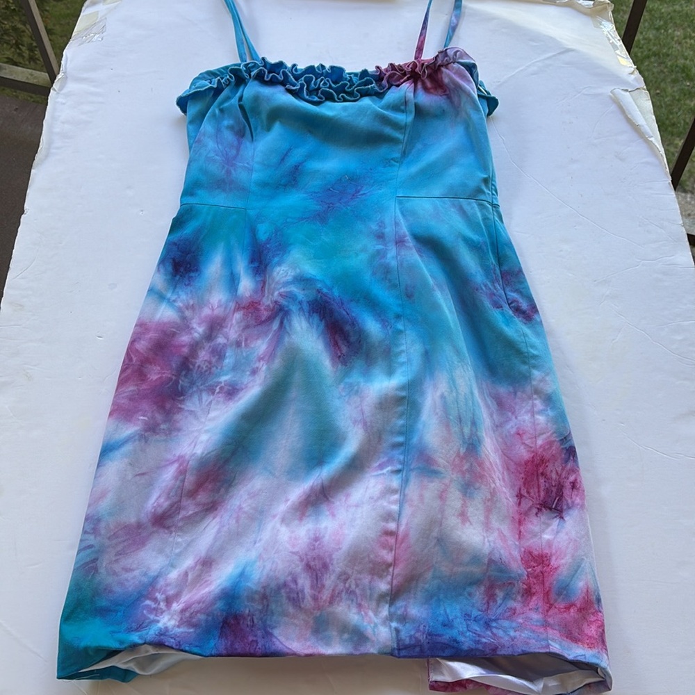 Vintage Betsey Johnson Bow Dress Cupcake Y2k 8 6 Medium Tie Dye Colorful Pride M - Picture 4 of 17